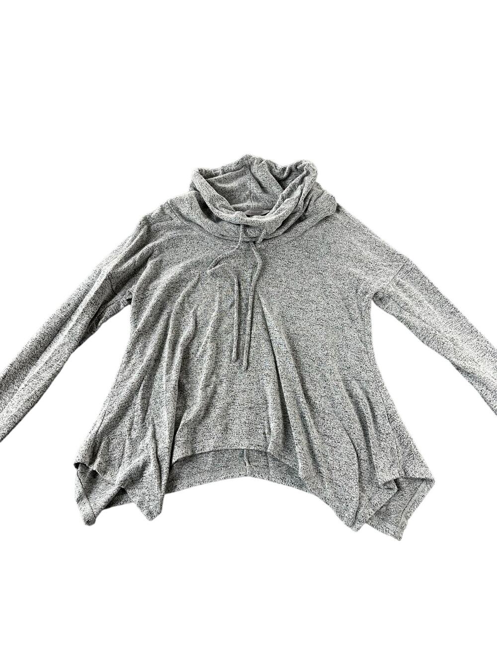 Purple Snow Gray Turtleneck Long Sleeve Sharkbite Knit Top Women's Size Small